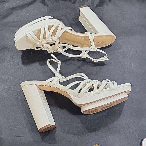 BRAND NEW CHASE+CHLOE BLOCK HEEL OPEN TOE MULTI-STRAP SANDAL S2 - Picture 11 of 14